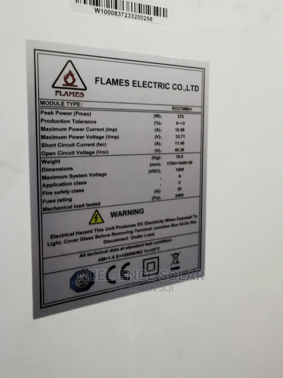 Half-Cut Mono Solar Panel 370w Flames