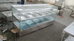 Food Display Warmer Curves Glass 5plates and Down