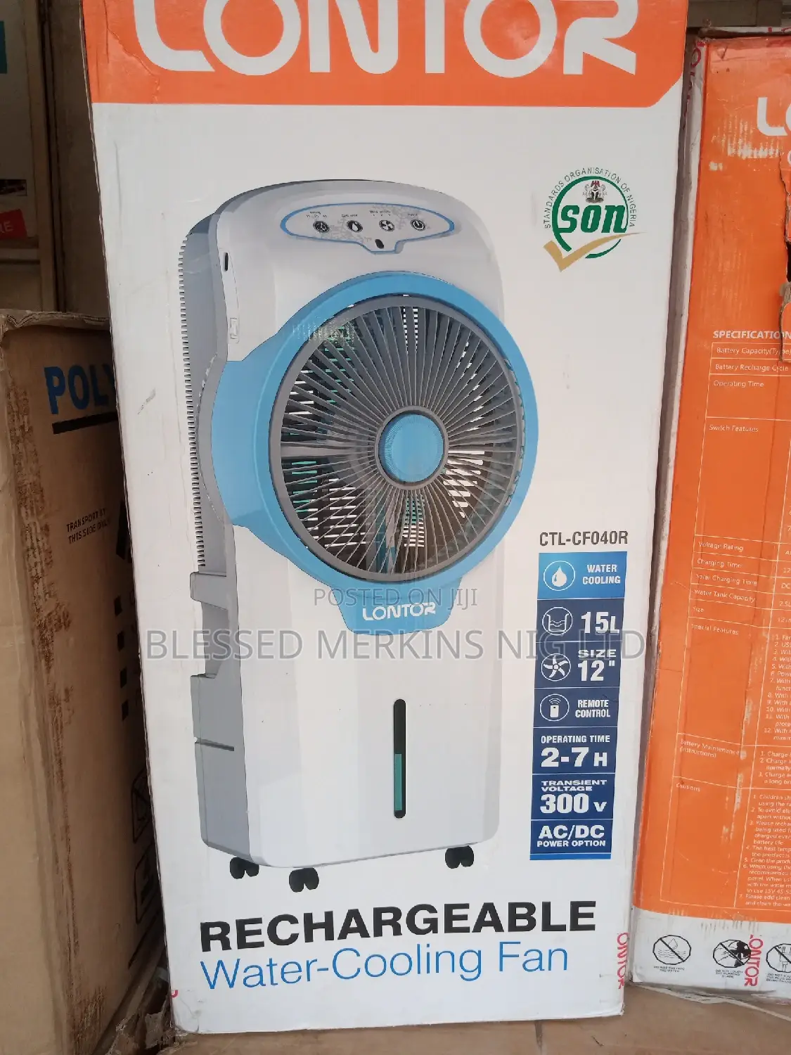 Lontor Rechargeable Water Cooling Fan