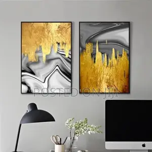 Abstract Gold and Grey Postes and Prints