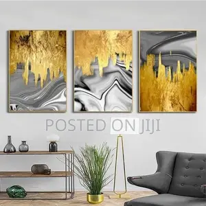 Abstract Gold and Grey Postes and Prints