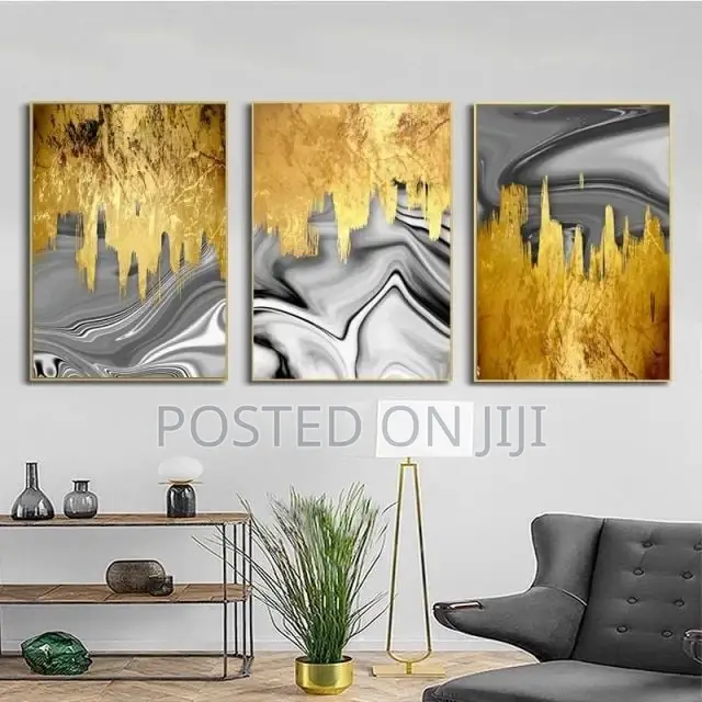 Abstract Gold and Grey Postes and Prints