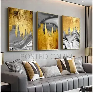 Abstract Gold and Grey Postes and Prints