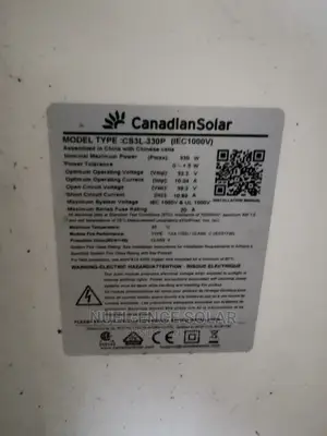 Canadan Panels 330w Monocrystalline