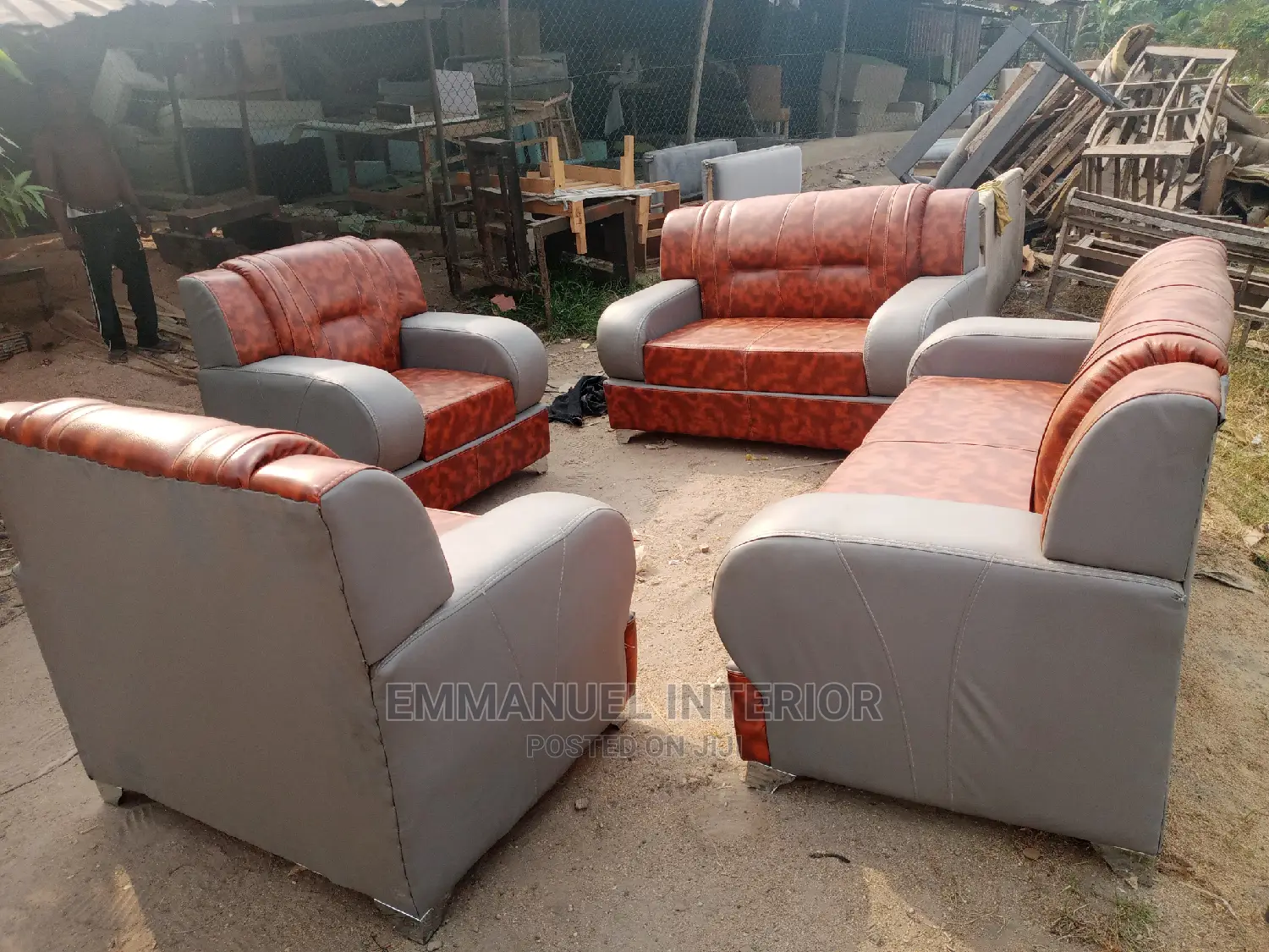 A Combination of Ash and Brown Sofa