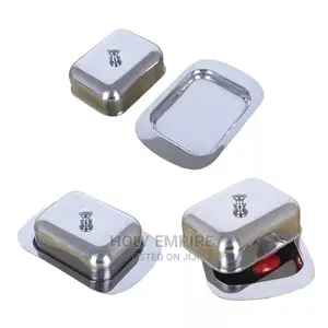 Stainless Butter Dish Box Container Cheese Server Storage