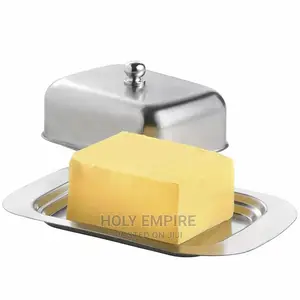 Stainless Butter Dish Box Container Cheese Server Storage