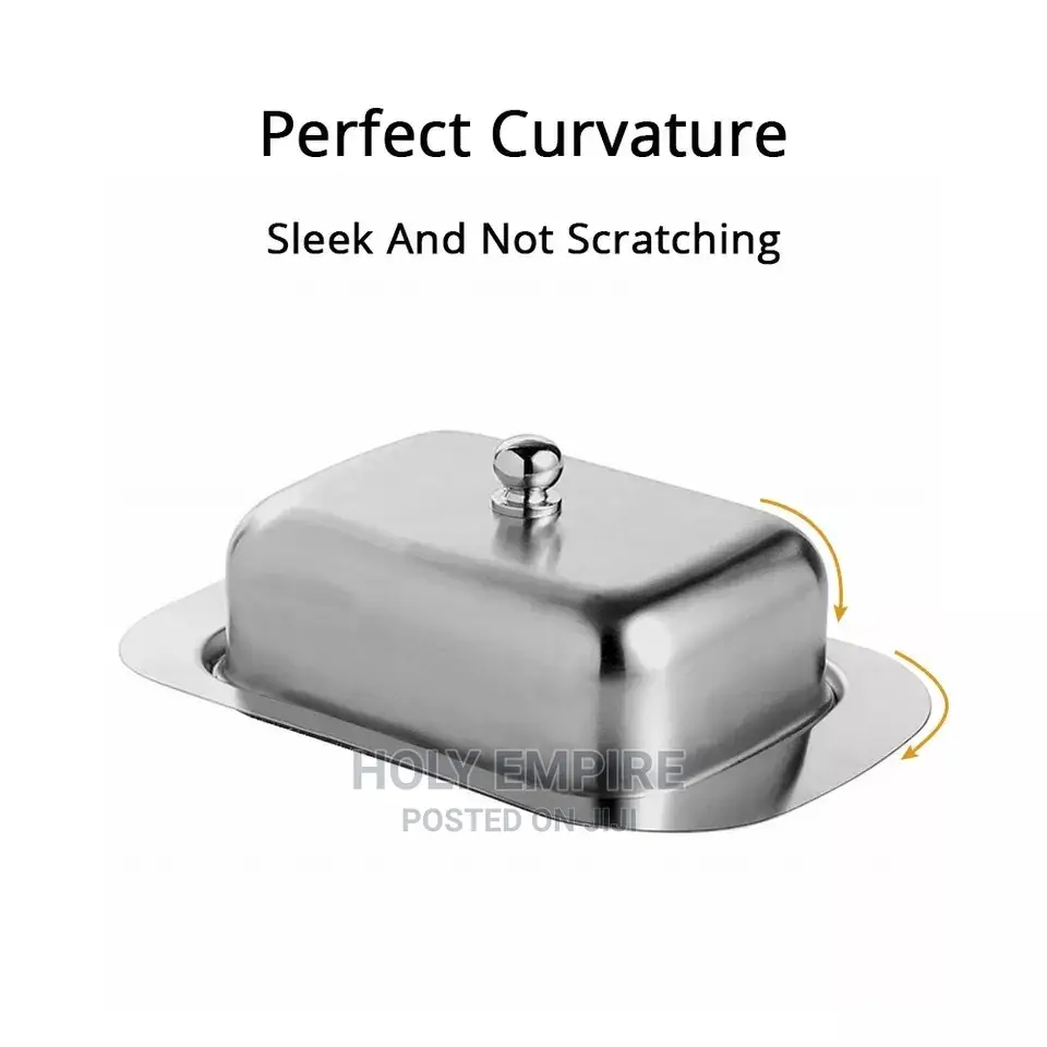 Stainless Butter Dish Box Container Cheese Server Storage