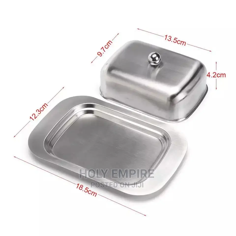 Stainless Butter Dish Box Container Cheese Server Storage