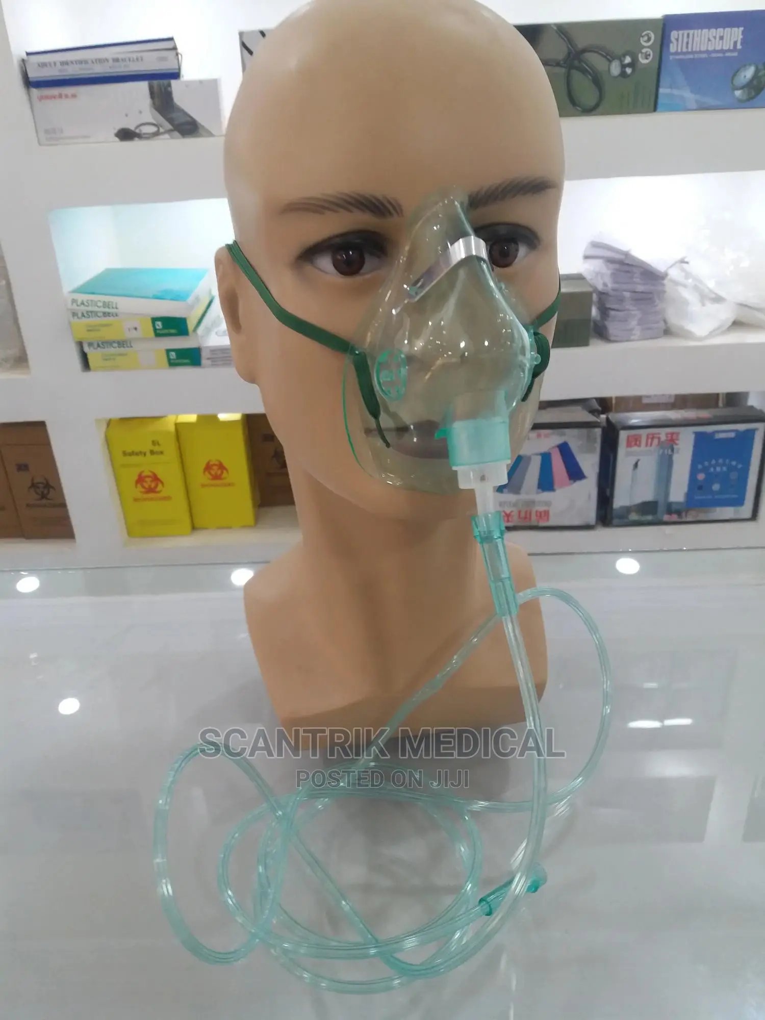 Mask With Chamber, Tubing Elasticated Straps