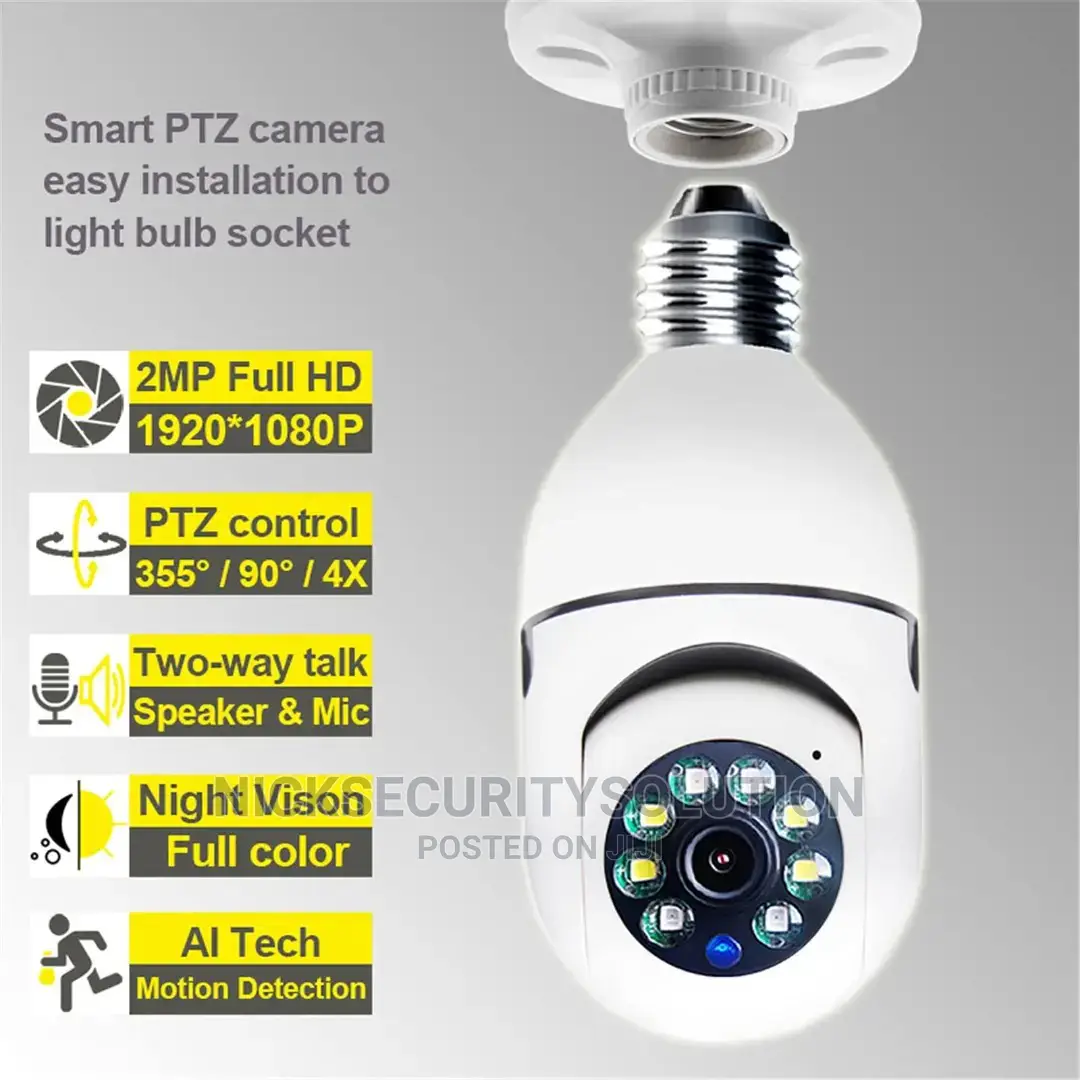 Wireless Bulb Security Camera PTZ HD Infrared Night Vision