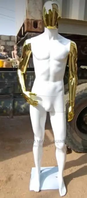 Medium Size Body Gold and White Combination Male Mannequin