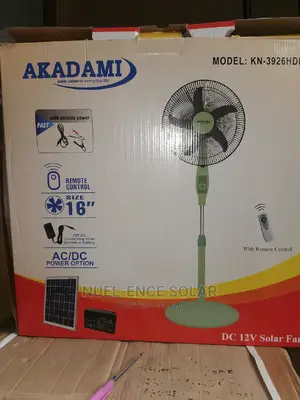 Akadami AC/DC 12v Solar Fan
