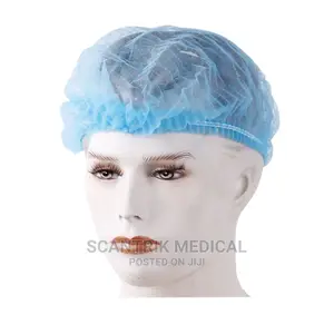 Disposable Non-Woven Round Cap Nurse Cap Mob Cap Clip Cap