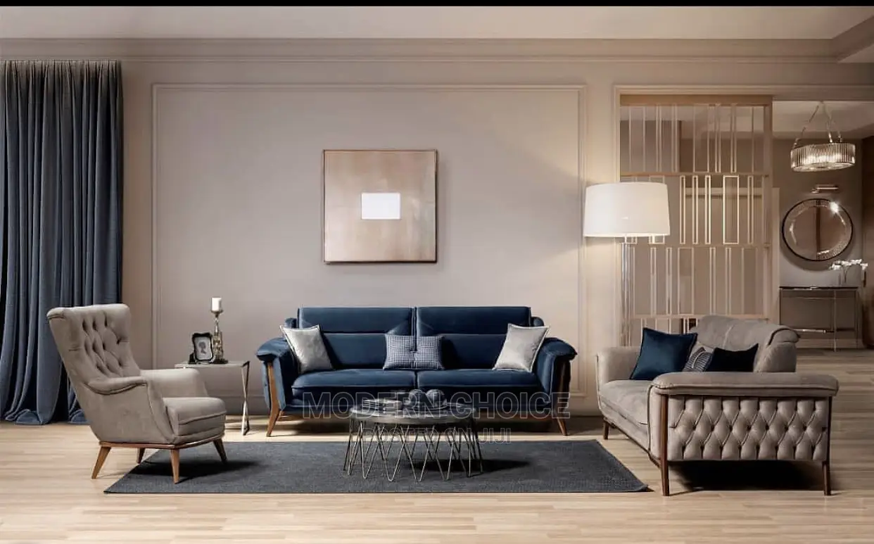 Modern Chesterfield Sofa With Throw Pillows