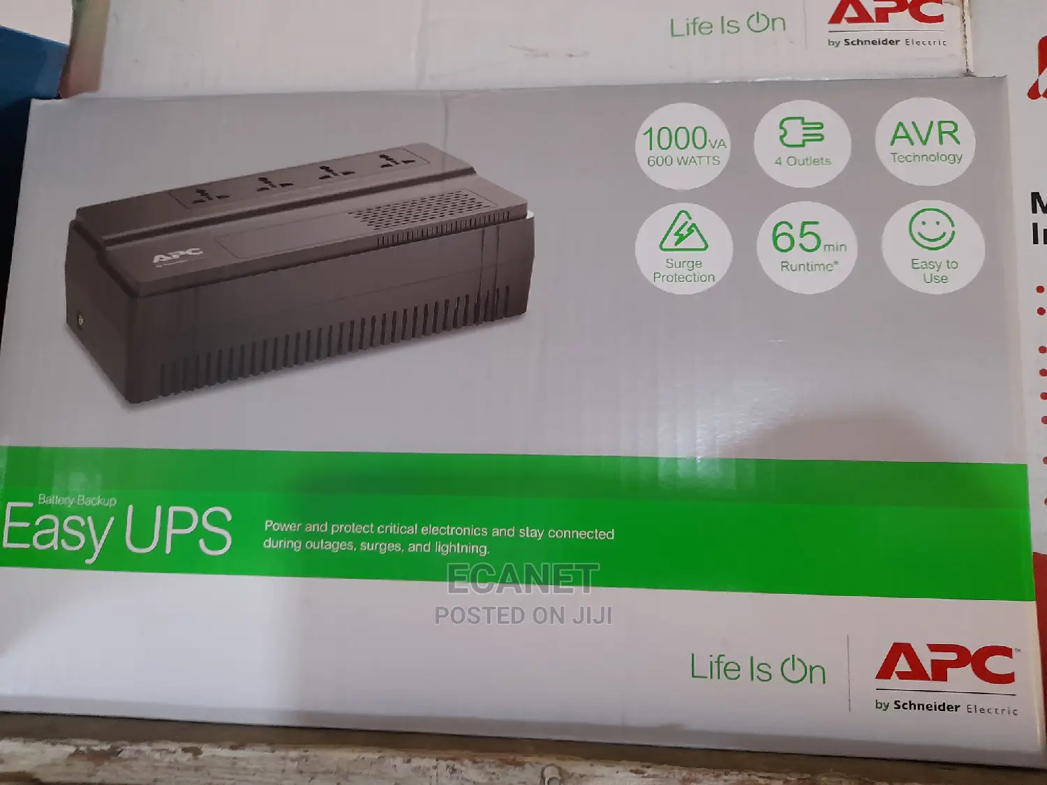 APC 1000va 600watts Easy Ups Battery Backup