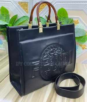 Classy Fendi Roma Ladies Black Leather Handbags.