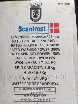 6.5kg Scanfrost Top Loader Washing Machine