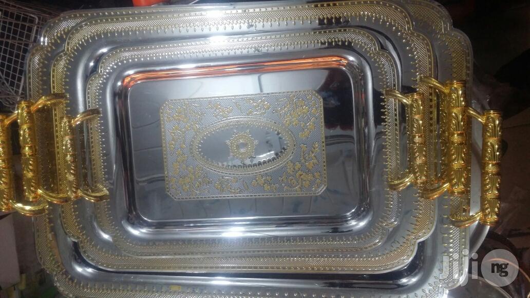 Tray By 3 Silver And Gold