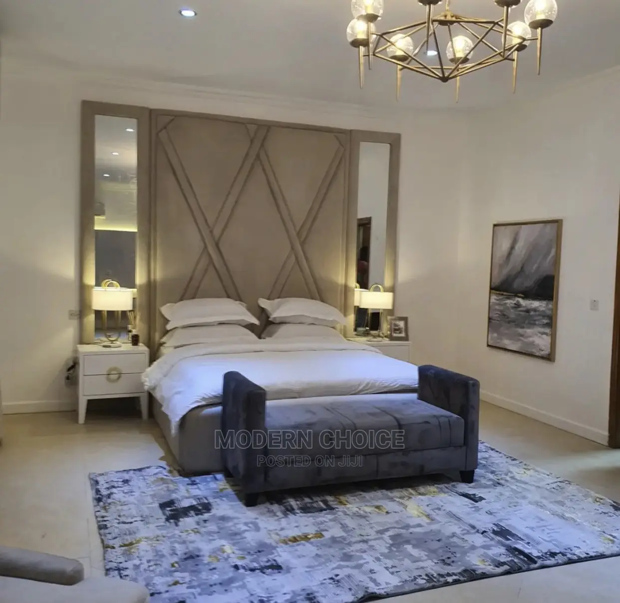 6 by 6 Padded Bed With Wall Cladding