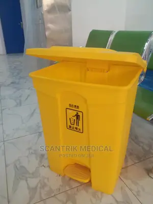 Yellow Medical Waste Bin 70L With Foot Pedal, for Hospital,