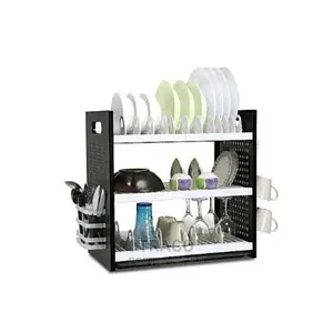 Qasa 3 Tier Plastic Dish Drainer and Plate Rack
