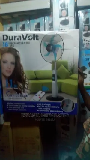 DURA VOLT Rechargeable Fan 18 Inches