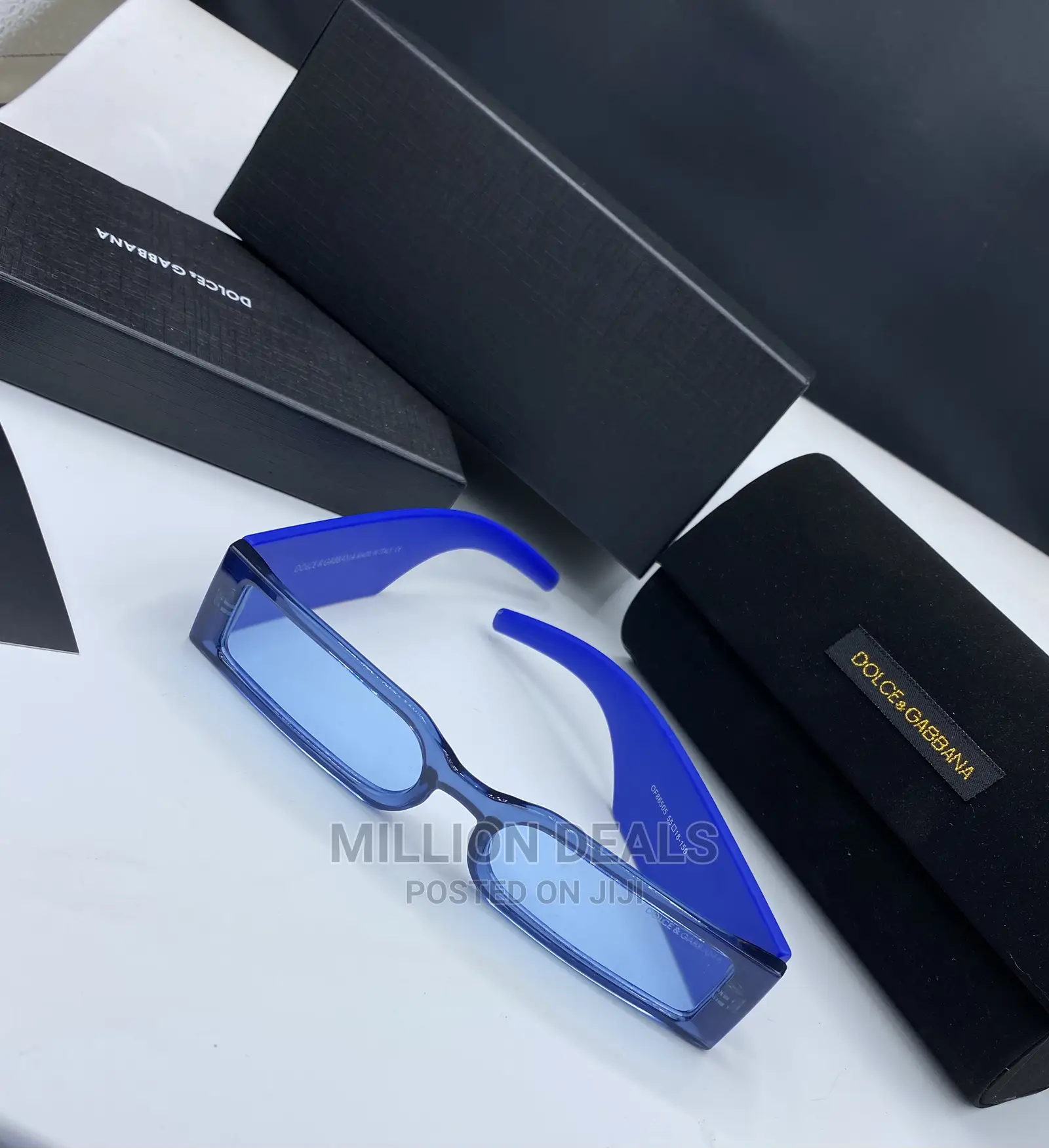 Luxury Skinny Blue Square Dolce Sunglasses