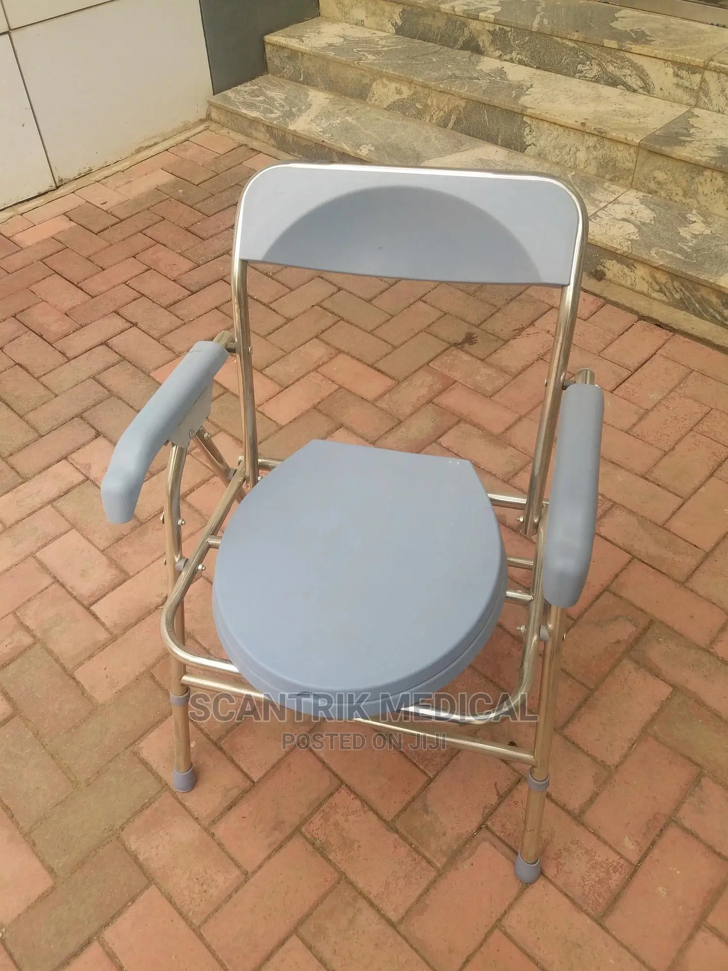 Foldable, Portable Adjustable Mobile Commode Chair