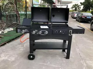 BBQ Grill With Combine GAS AND CHARCOAL(Side Cooker)Barbecue
