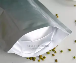 50 Pieces Silver Aluminum Ziplock Pouch Size 14cm X 20cm