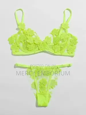 Appliques Mesh Underwire Lingerie Set