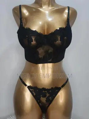 Floral Embroidered Mesh Underwire Lingerie Set