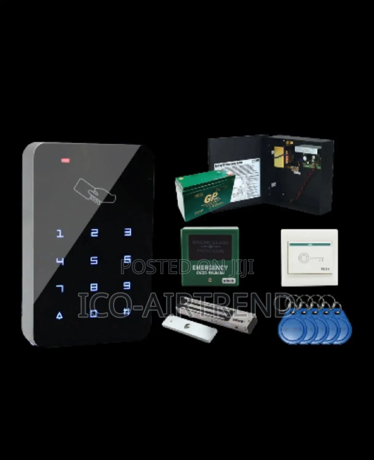 T2 RF Door Access Controll 280kg Lock With Backup Batter Kit