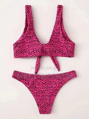 Dalmatian Knot Front Bikini Swimsuit