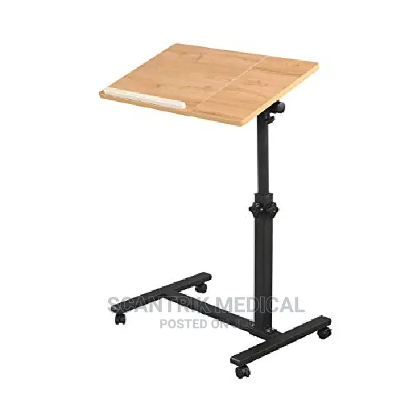 Overbed Table With Wheels | Flat Rolling Bed Side Tray