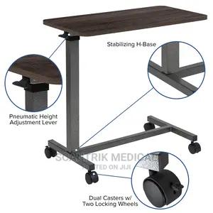 Adjustable Overbed Table With Wheels for Home and Hospital