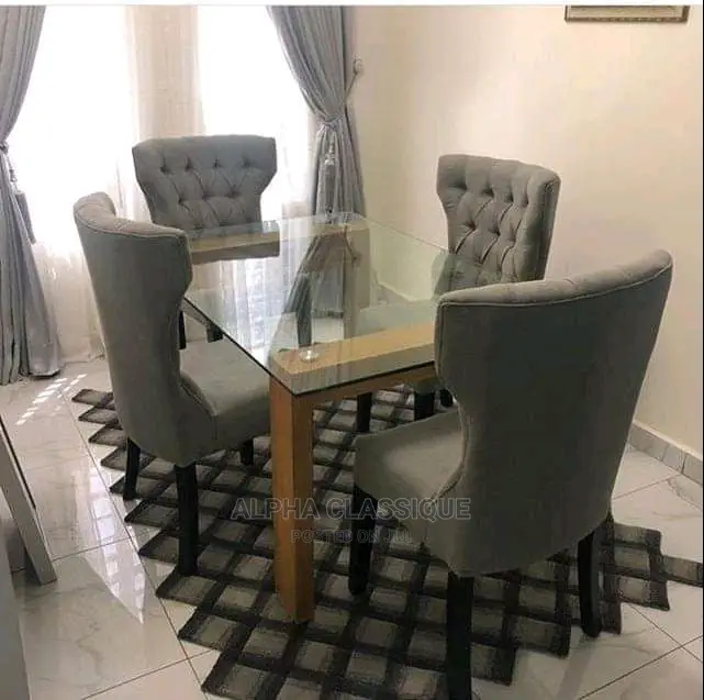 Classique Glassed 4 Dinning Table and Chairs