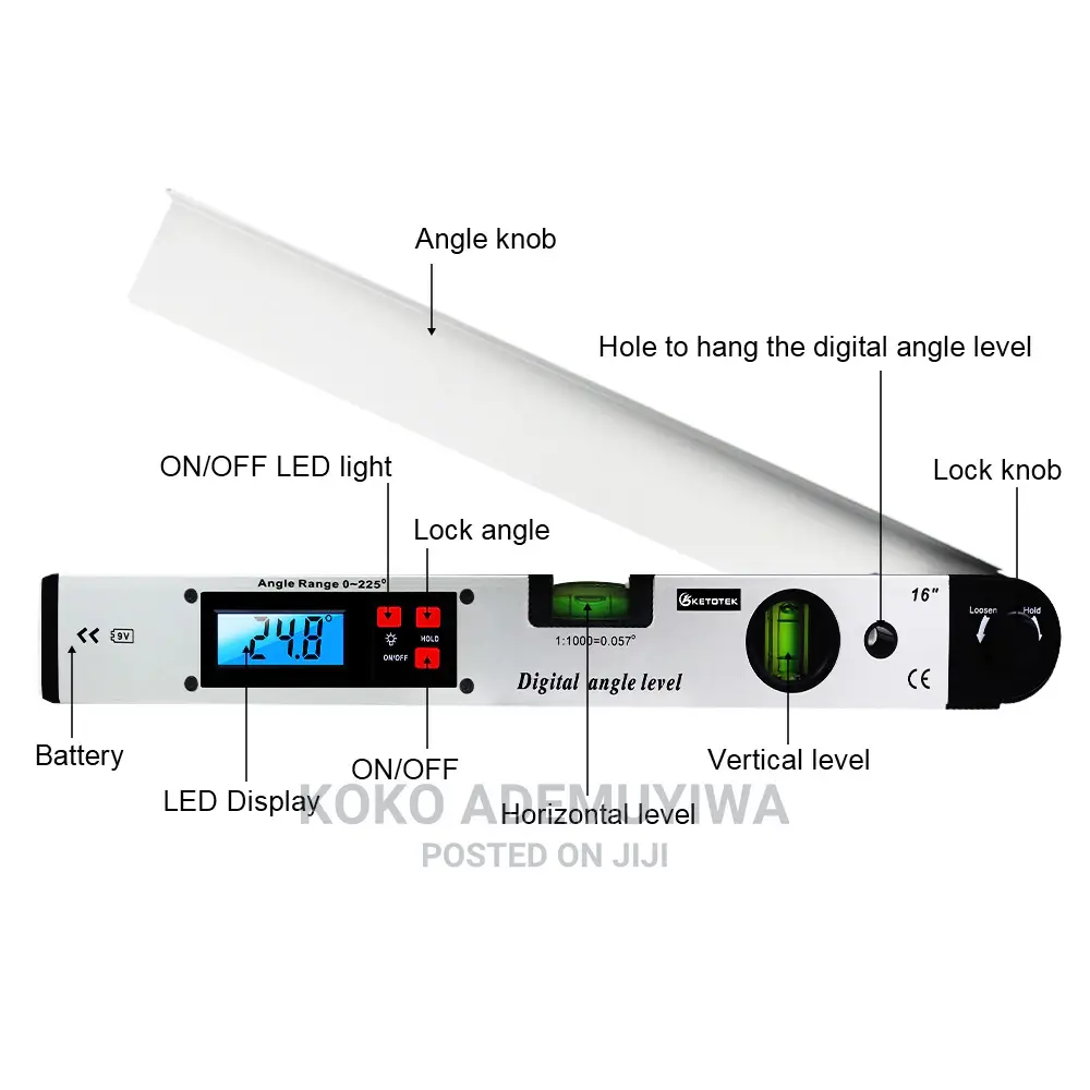 400mm Digital Angle Level Protractor Inclinometer Plum