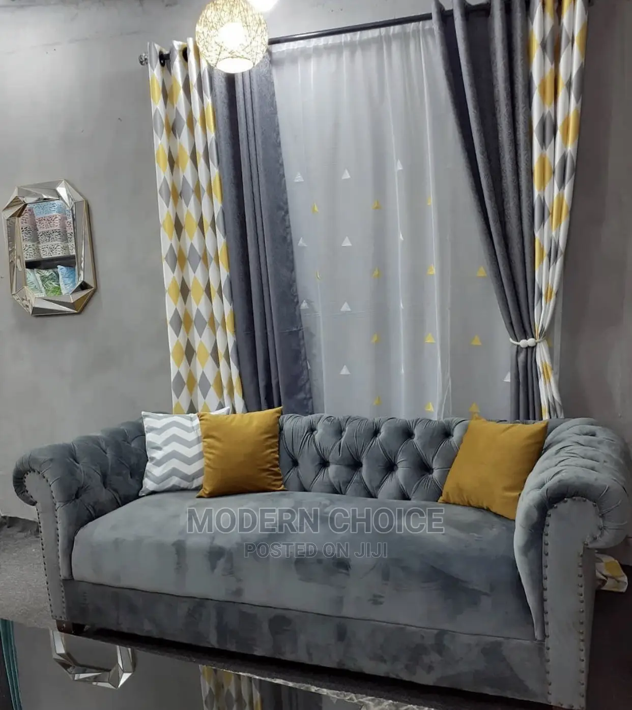 Modern 3 Seater Tufted Sofa