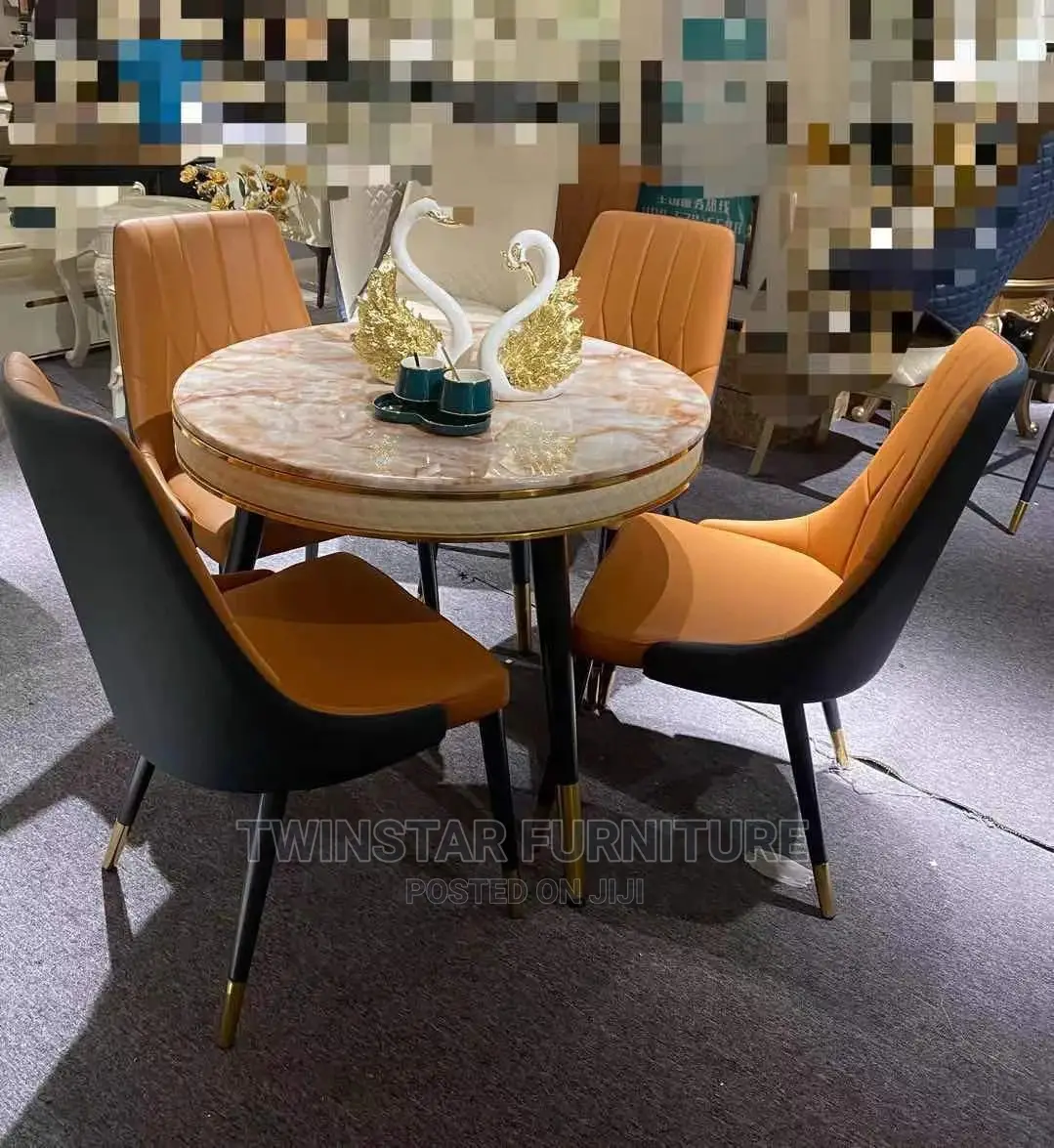 New Modern Marble Top 4 Seaters Dinning Set