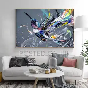 Abstract Hummingbird Canvas Art Painting Poster and Print