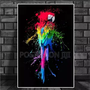 Beautiful Parot Bird Graffiti Art Canvas Painting Print