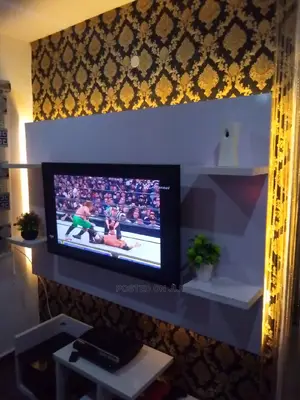 Tv Stand Wall TV Console With Gold Light