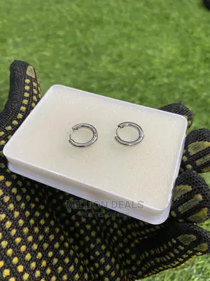 Circle Punk Silver Unique Earrings Men
