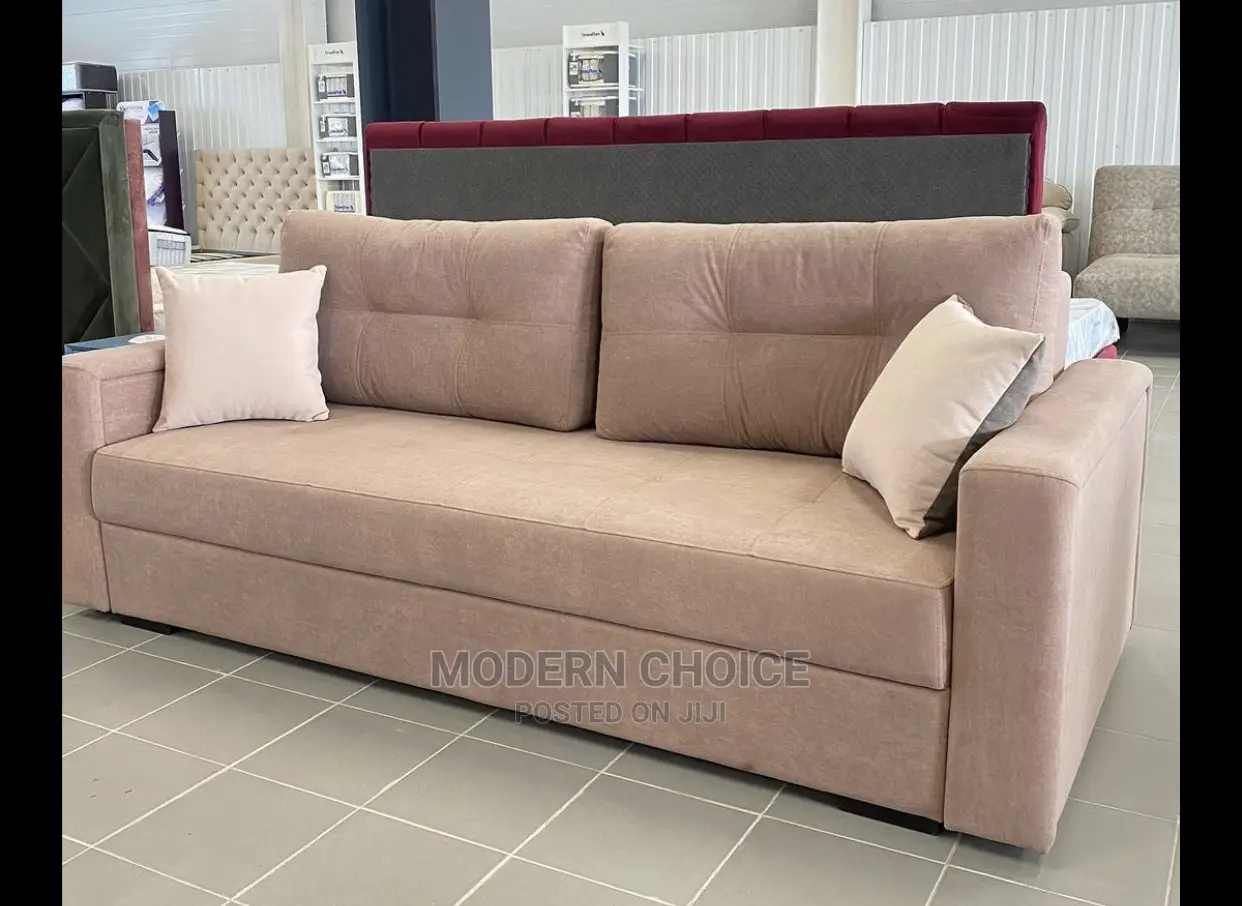 Three Seater Modern Sofa With 2 Throw Pillows