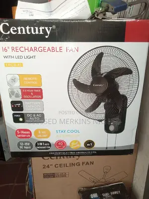 Century Rechargeable Wall Fan 16"