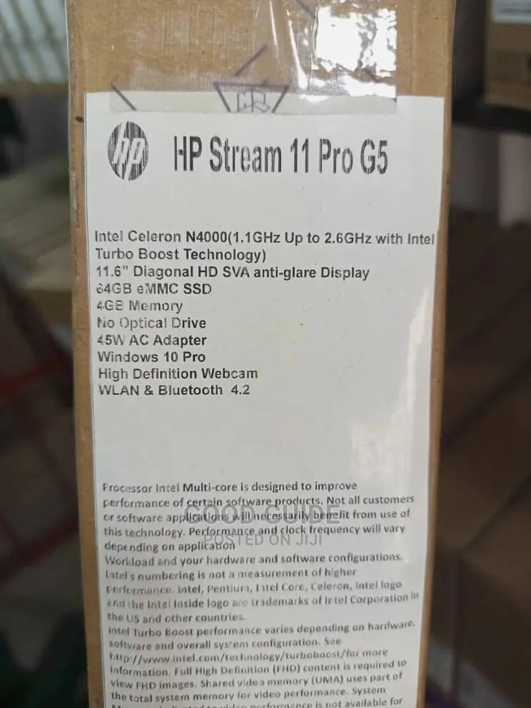 New Laptop HP Stream 11 4GB Intel Celeron SSD 60GB