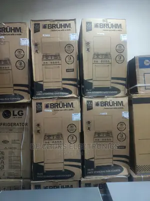 Bruhm 4 Burner Standing Gas Cooker (50 by 50cm)-Black Color