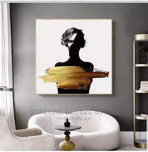 Photo - Abstract Black Face Art Water Statue Sculpture Canvas